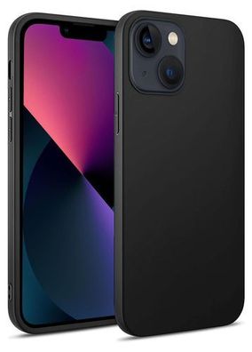 Silikon Hülle iPhone 13 Matt Schwarz - Backcover Handy Case