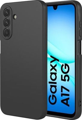 Silikon Hülle Samsung Galaxy A17 5G Matt Schwarz - Backcover