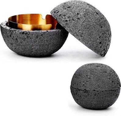 8x Aschenbecher Grau geruchsdicht - Luna Design Beton Edelstahl