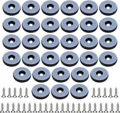 32x Bodengleiter Teflon Ø22mm mit Schrauben - Möbelgleiter
