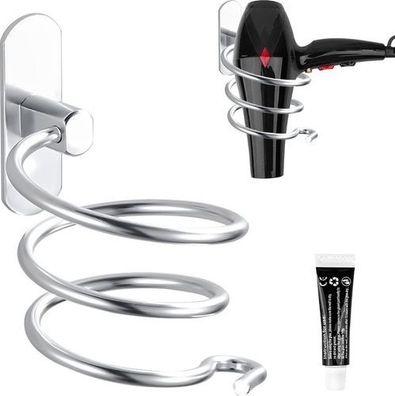 Haartrocknerhalter Aluminium selbstklebend - Föhnhalter ohne Bohren