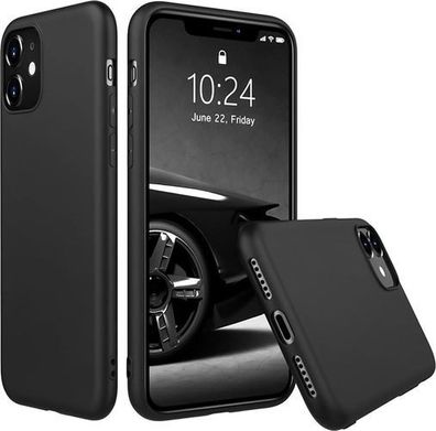 Silikon Hülle iPhone 11 Matt Schwarz - Backcover Handy Case