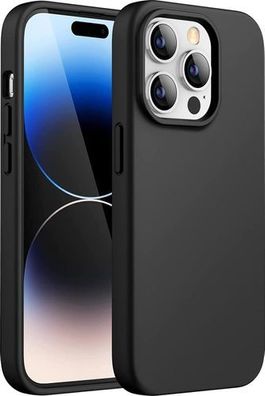 Silikon Hülle iPhone 14 Pro Matt Schwarz - Backcover Handy Case