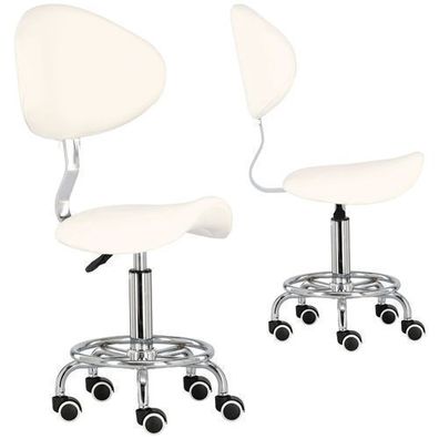 Kosmetischer Sattelhocker mit Rückenlehne Hocker Rodi white