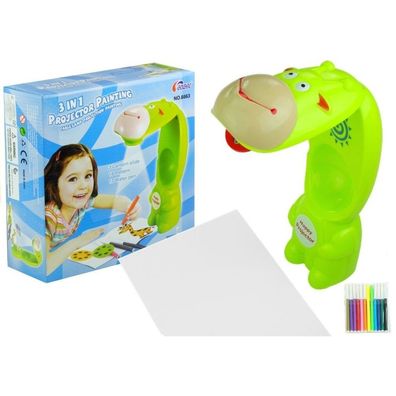 LeanToys Projektor Giraffe mit Zeichenheft und Wasserstiften