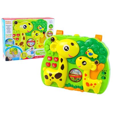 LeanToys Projektor-Spielpanel fürs Bettchen mit Giraffen-Anhänger und Sound