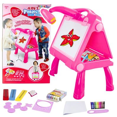 LeanToys Kinder Staffelei mit Projektor und Schreibtafel 49 cm
