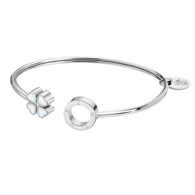 Solid steel bracelet with four-leaf clover Woman Basic LS2183-2 / 1