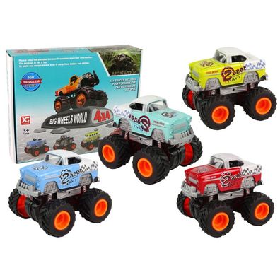 LeanToys Auto 4x4 Klassisches Modell auf großen Rädern, 4 Farben