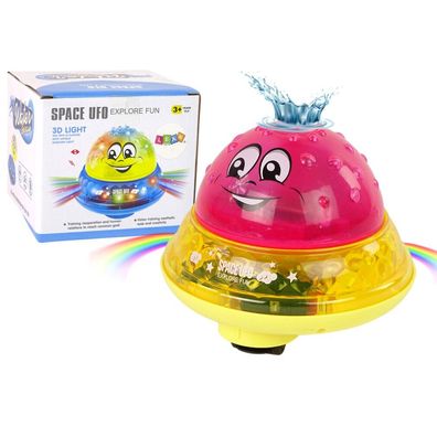 LeanToys Wasserball UFO mit LED-Lichtern und fröhlicher Musik Rosa