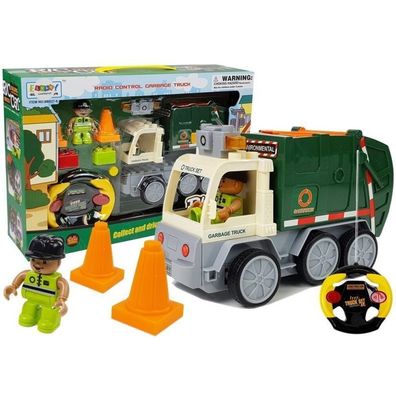 LeanToys ferngesteuertes Müllauto R/C Spielzeugauto für Kinder