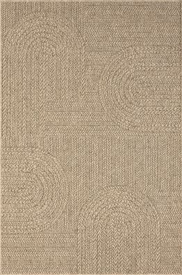Teppich Flachgewebe CORDEV 140x200 cm Natur Polypropylen Wohnzimmer geometrisch