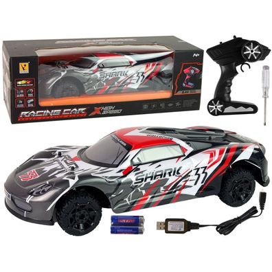 LeanToys ferngesteuertes Sportauto 1:8 grau weiß