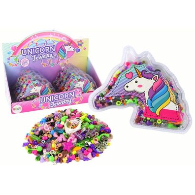 LeanToys Set zum Erstellen von Armbändern mit Perlen und Anhängern Einhorn Schmuckset