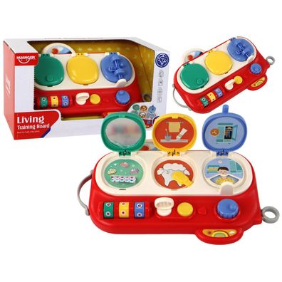 LeanToys Kreative sensorische Lerntafel für kleine Entdecker Rot