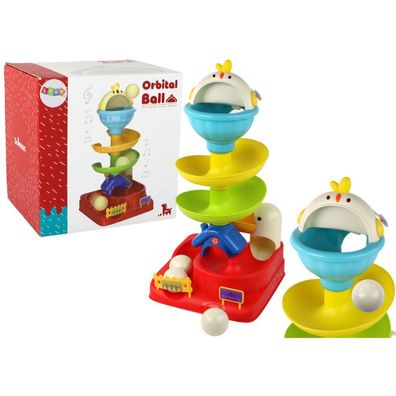 LeanToys Sensorikspielzeug Spadende Kugel Ei Huhn Rutsche