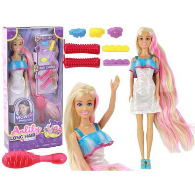 LeanToys Anlily Puppe mit langen blonden Haaren zum Frisieren