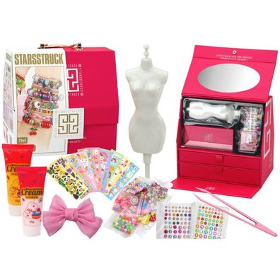 LeanToys Kreativ-Schönheitsset im Koffer mit Accessoires zum Gestalten
