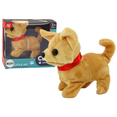 LeanToys Interaktiver Plüschhund, läuft und bellt, beige