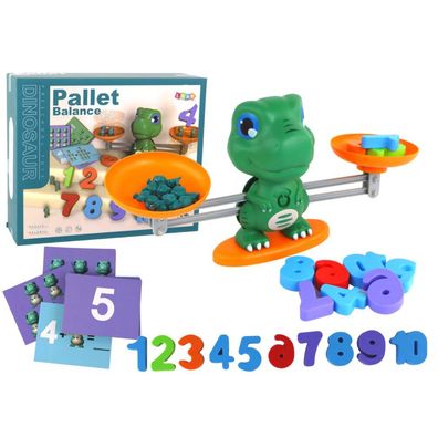 LeanToys Lernspielzeug Dinosaurier Waage für mathematische Übungen