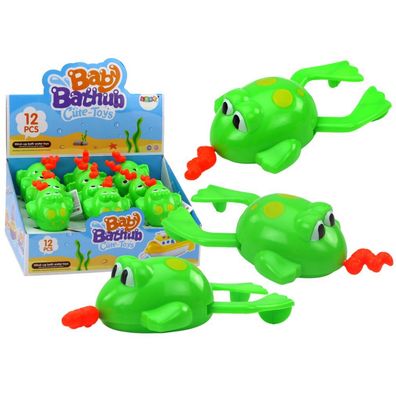 LeanToys Aufziehbare schwimmende Badeente grün