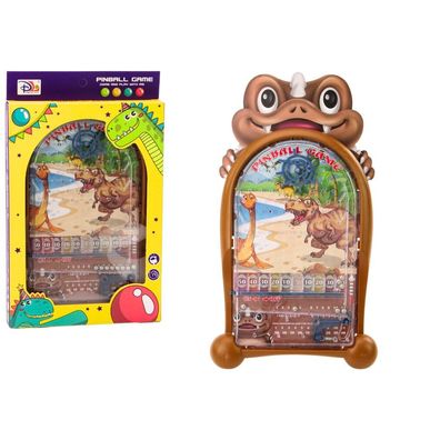 LeanToys Geschicklichkeitsspiel Pinball Dinosaurier mit Ständer Braun