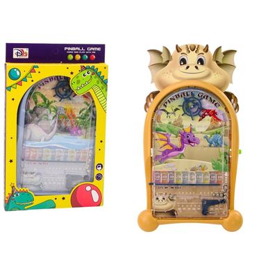 LeanToys Geschicklichkeitsspiel Pinball Dinosaurier Drache mit Ständer Beige