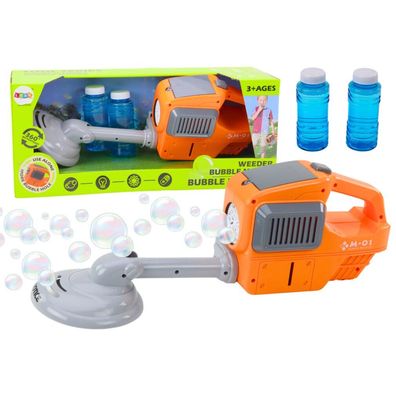 LeanToys Seifenblasenmaschine Kosiarka Podkaszarka mit 2 Flüssigkeiten, Orange