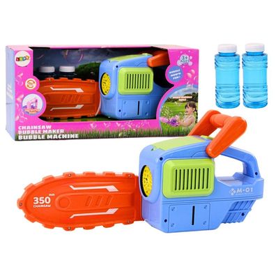 LeanToys Seifenblasenmaschine Kettensäge Blau