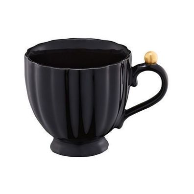 Tasse Kaffe Tee Becher Curly Gold 250 ml Schwarz Ambition