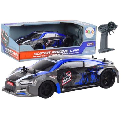 LeanToys Ferngesteuertes RC Auto 1:18 mit Gummirädern Drift Blau