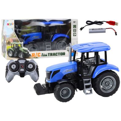 LeanToys Ferngesteuerter RC-Traktor 2,4 GHz mit Geräuschen Blau