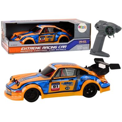LeanToys Ferngesteuertes RC Drift Auto 1:16 mit Gummirädern, Orange