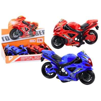 LeanToys Sportmotorrad mit Friktionsantrieb, Licht und Sound, 2 Farben