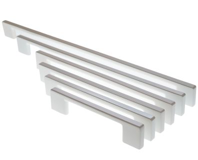 Möbelgriffe BA 128 - 320mm Küchengriffe Weiss matt Türgriff Easy Schrankgriff