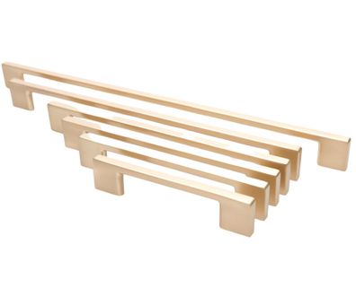 Möbelgriff BA 128 - 320 mm Gold matt gebürstet Metall massiv Küchengriff modern