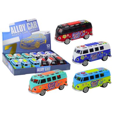 LeanToys Camper Bus 1:32 aus Metall mit Licht, Sound, Antrieb und zu öffnenden Türen