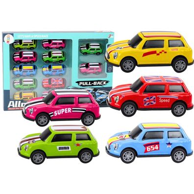 LeanToys Set bunter Spielzeugautos mit Antrieb, 12 Stück