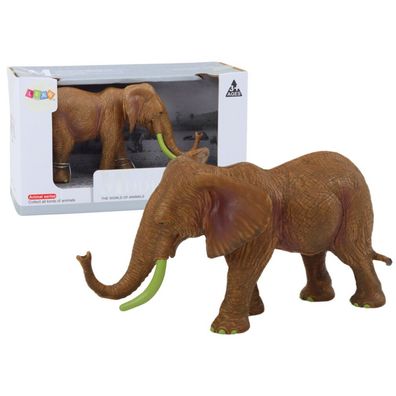 LeanToys Sammelfigur Afrikanischer Elefant Safari Braun