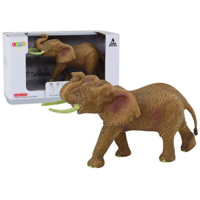 LeanToys Sammelfigur Afrikanischer Elefant mit erhobenem Rüssel Safari