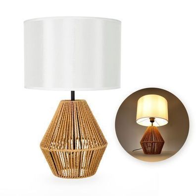SIBU ST Tischlampe weißer Schirm BOHO STYLE 1xE27 50cm Natural