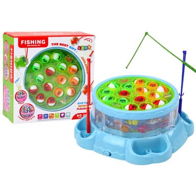 LeanToys Angelspiel mit Fischen, Licht und Geräuschen, Blau