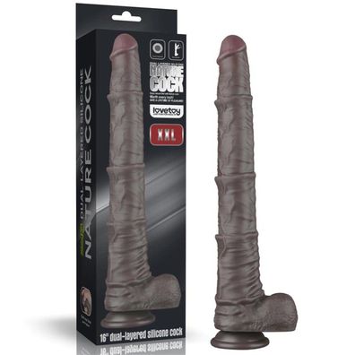 16-Zoll-Schwanz aus zweischichtigem, biegbarem Silikon, XXL ( chwarz)