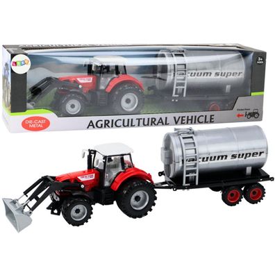 LeanToys Traktor mit Zisterne Rot