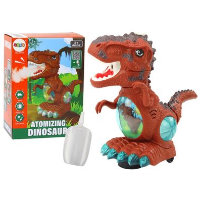 LeanToys Tanzender Dinosaurier mit Hindernissensor, Licht und Sound, Braun