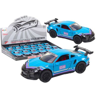LeanToys Sportwagen 1:32 mit Friktionsantrieb aus Metall, türkis