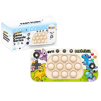 LeanToys Geschicklichkeitsspiel Pop It Konsole mit 4 Spielmodi Dinozaurier