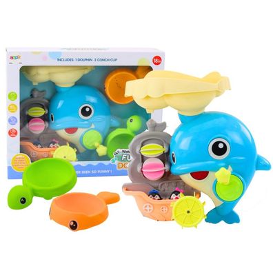 LeanToys Badespielzeug Delfin Blau für Wasserspiele