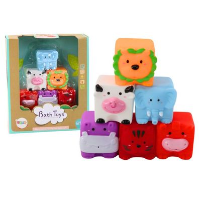 LeanToys Weiche pädagogische Badebausteine Tiere