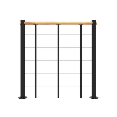 Minka Bruestungsgelaender mit Untergurten und Holz-Handlauf Buche Schwarz